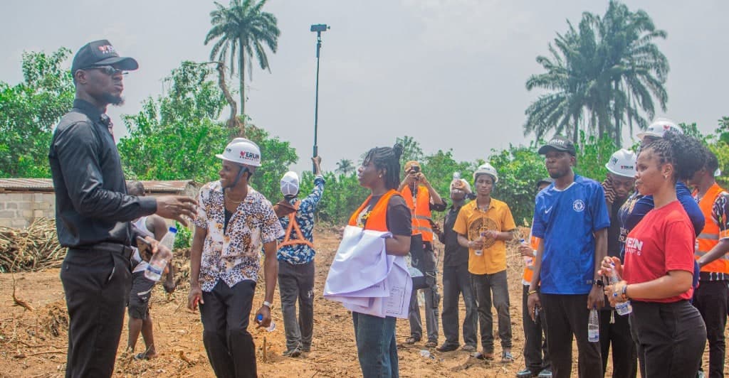 Briefing realtors on a Lucent City plot before the walk